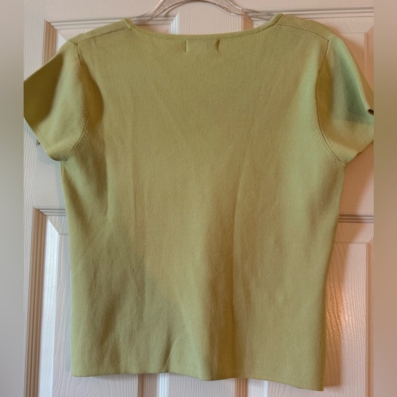 Carducci Size Medium Green Soft Knit Short Sleeve Sweater - Picture 3 of 3